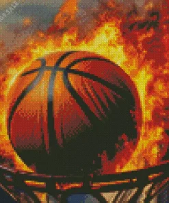Basketball On Fire Diamond Painting