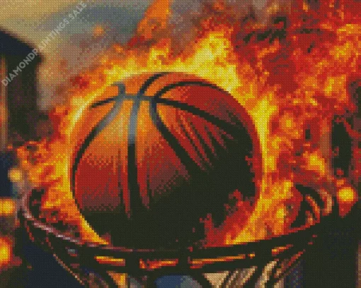 Basketball On Fire Diamond Painting