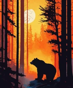 Bear Silhouette Diamond Painting