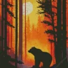Bear Silhouette Diamond Painting