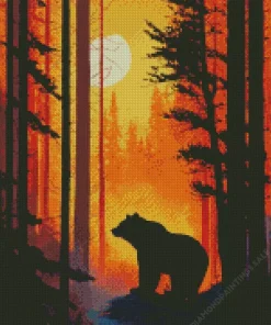 Bear Silhouette Diamond Painting