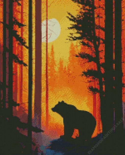 Bear Silhouette Diamond Painting