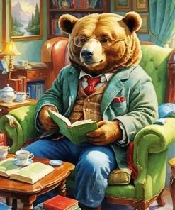 Bear With Glasses Diamond Painting