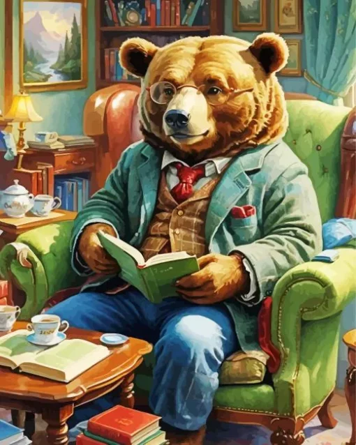 Bear With Glasses Diamond Painting