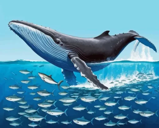 Big Blue Whale Diamond Painting