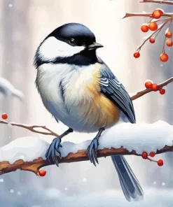 Bird On Branch Diamond Painting