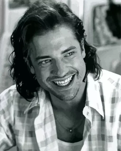 Black And White Brendan Fraser Diamond Painting