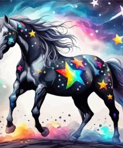 Black Dreamy Horse Diamond Painting