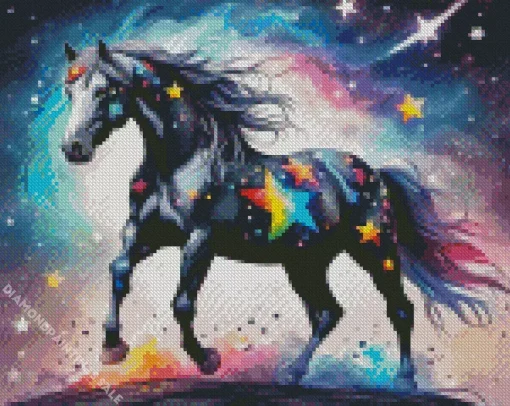 Black Dreamy Horse Diamond Painting
