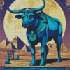 Blue Cow Animal Diamond Painting
