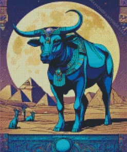 Blue Cow Animal Diamond Painting