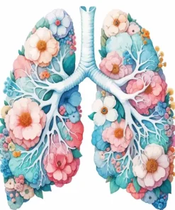 Blue Floral Lung Diamond Painting