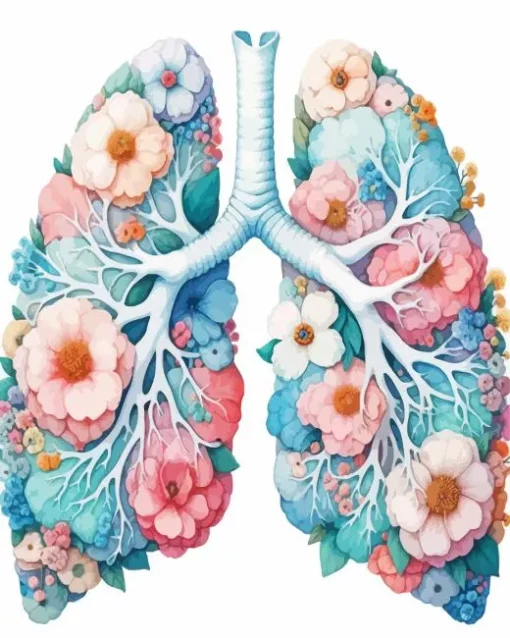 Blue Floral Lung Diamond Painting
