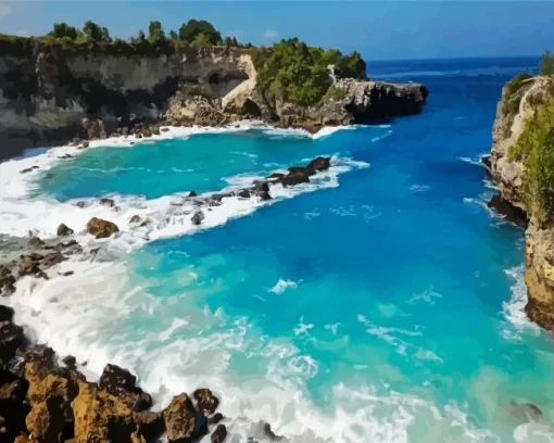 Blue Lagoon Beach Indonesia Diamond Painting