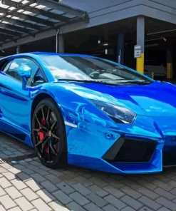 Blue Lamborghini Car Diamond Painting