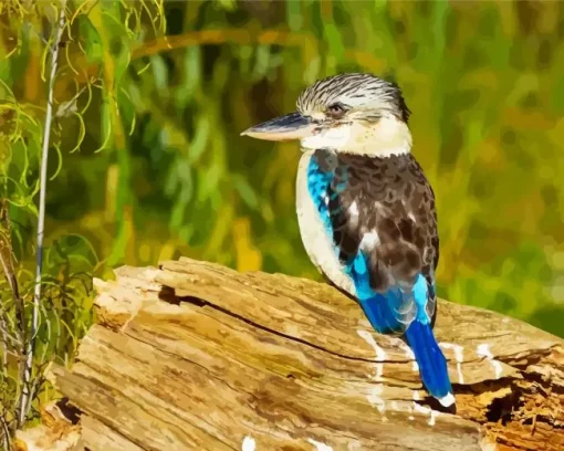 Blue Winged Kookaburra Bird Diamond Painting