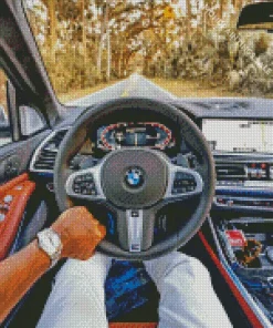 BMW Steering Wheel With Hand Diamond Painting