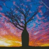 Boab Tree Silhouette Diamond Painting