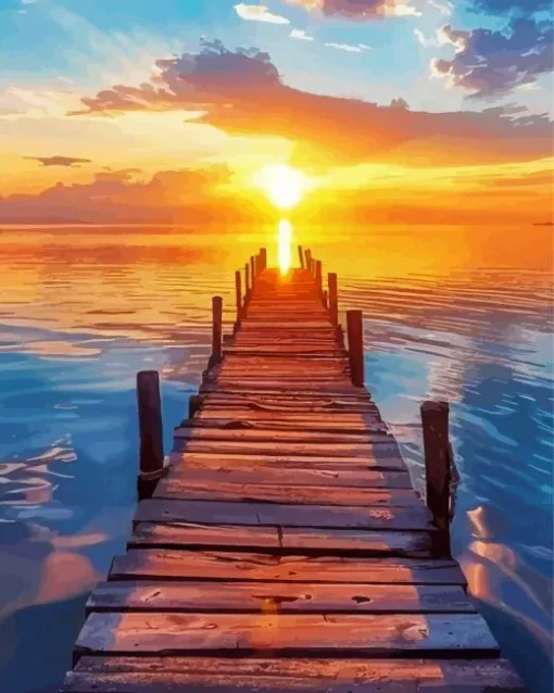 Boardwalk Sunset Diamond Painting