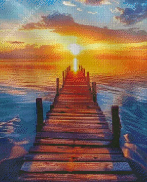 Boardwalk Sunset Diamond Painting