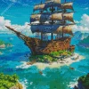 Boat From One Piece Diamond Painting