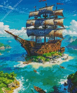 Boat From One Piece Diamond Painting
