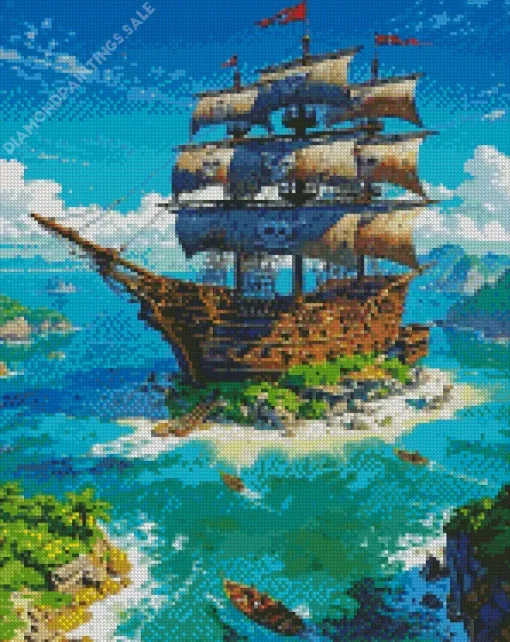 Boat From One Piece Diamond Painting