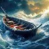Boat in Storm Diamond Painting