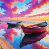 Boats On Beach Diamond Painting