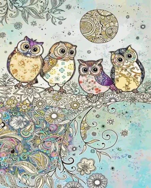 Bohemian Owls Diamond Painting