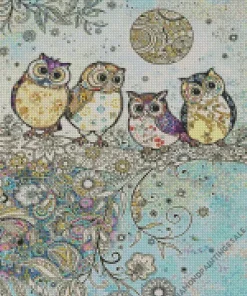 Bohemian Owls Diamond Painting
