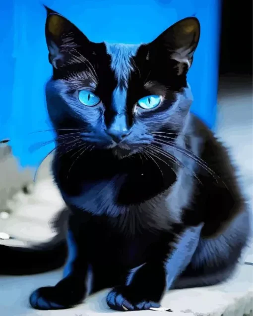 Bombay Cat With Blue Eyes Diamond Painting