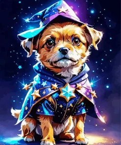 Border Terrier Witch Diamond Painting