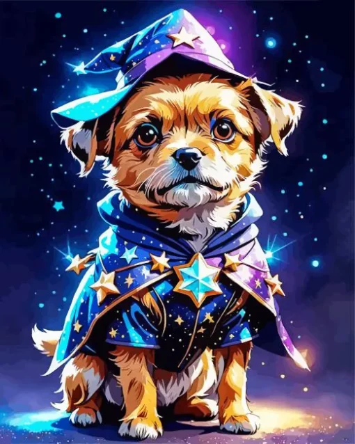Border Terrier Witch Diamond Painting