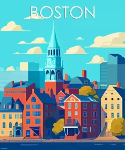 Boston City Poster Diamond Painting