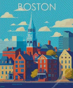 Boston City Poster Diamond Painting