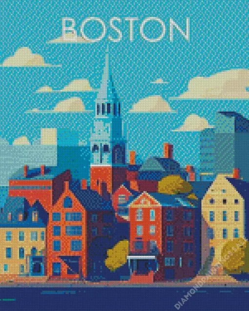 Boston City Poster Diamond Painting