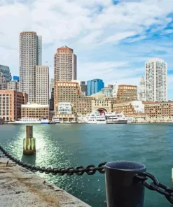 Boston Skyline In The Morning Diamond Painting