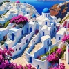 Bougainvillea Santorini Greek Island Diamond Painting
