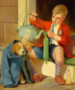 Boy And His Dog Diamond Painting