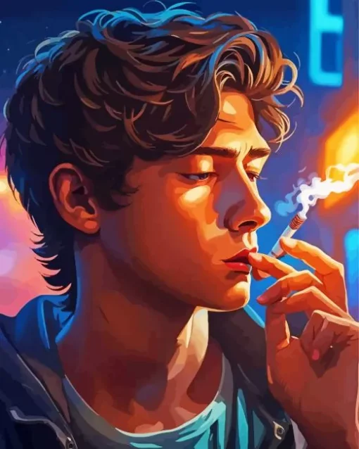 Boy Smoking Art Diamond Painting