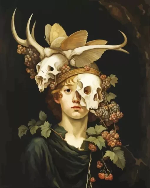 Boy With A Skull Diamond Painting