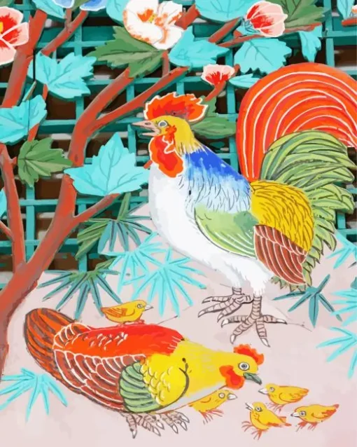 Braekel Chicken Art Diamond Painting
