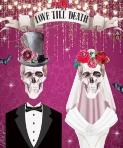 Bride And Groom Skulls Diamond Painting