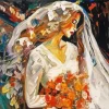 Bride Holding Flowers Art Diamond Painting