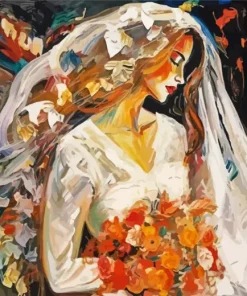 Bride Holding Flowers Art Diamond Painting
