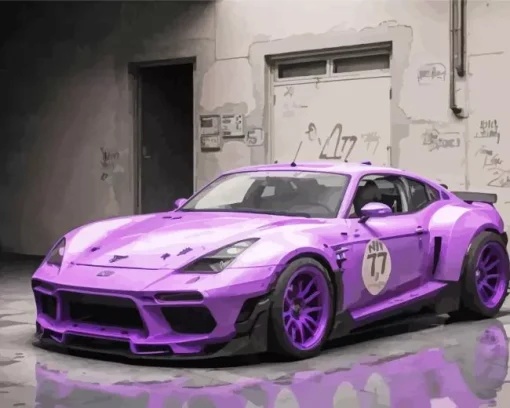 Bright Purple Car Diamond Painting