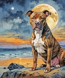 Brindle Pitbull Diamond Painting
