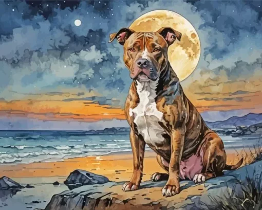 Brindle Pitbull Diamond Painting