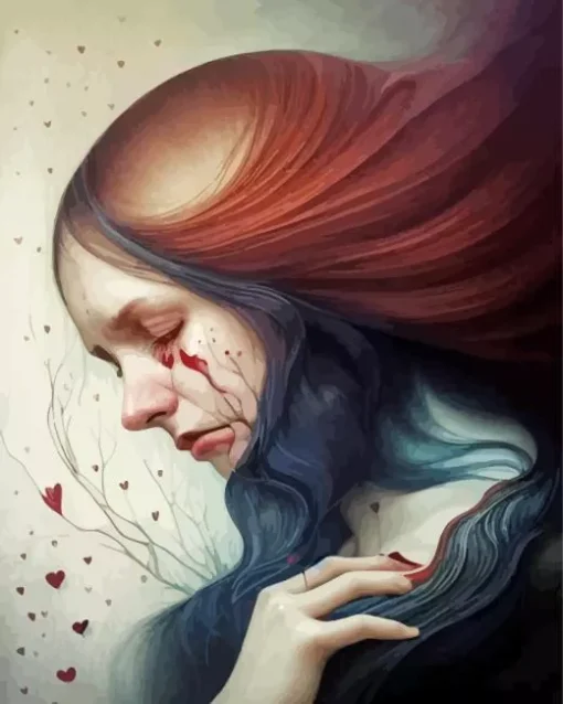 Broken Girl Crying Diamond Painting